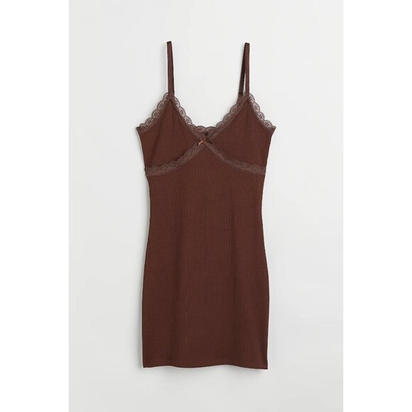 H&M Dresses & Skirts - Divided x H&M Brown Ribbed Knit Mini Dress Minimalist Clean Girl Y2K Streetwear